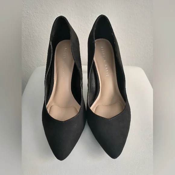 Black Suede Curved Heels_Kelly & Katie - Picture 2 of 10
